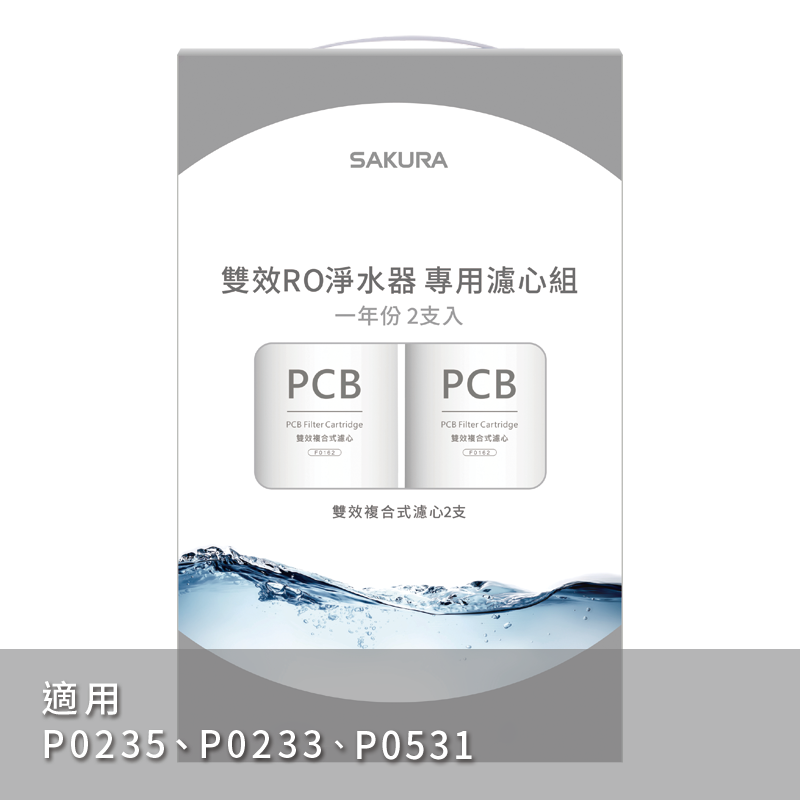 雙效RO淨水器專用濾心2支入(一年份)